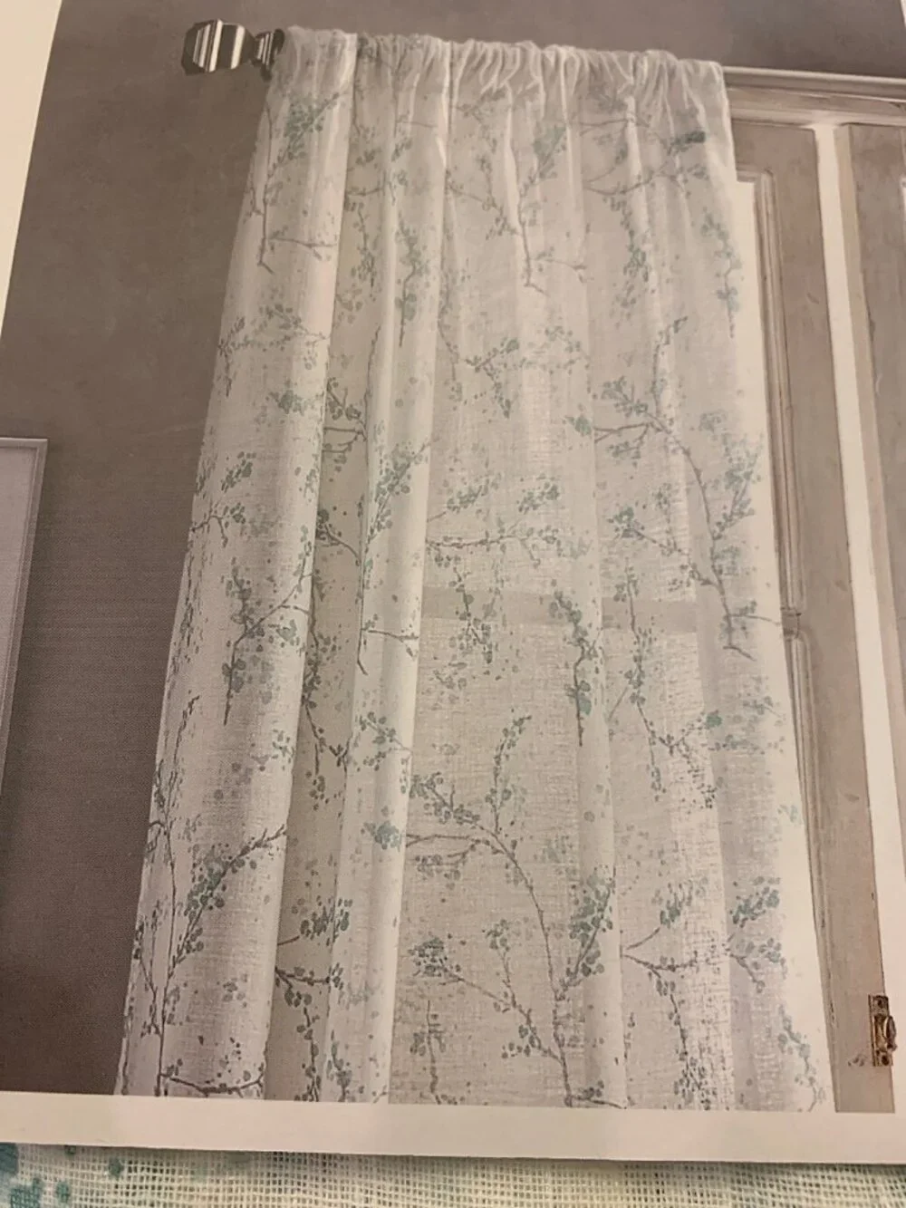 DKNY Promenade Rod Pocket Panels Set Of 2 Green White Sheer Curtains 96